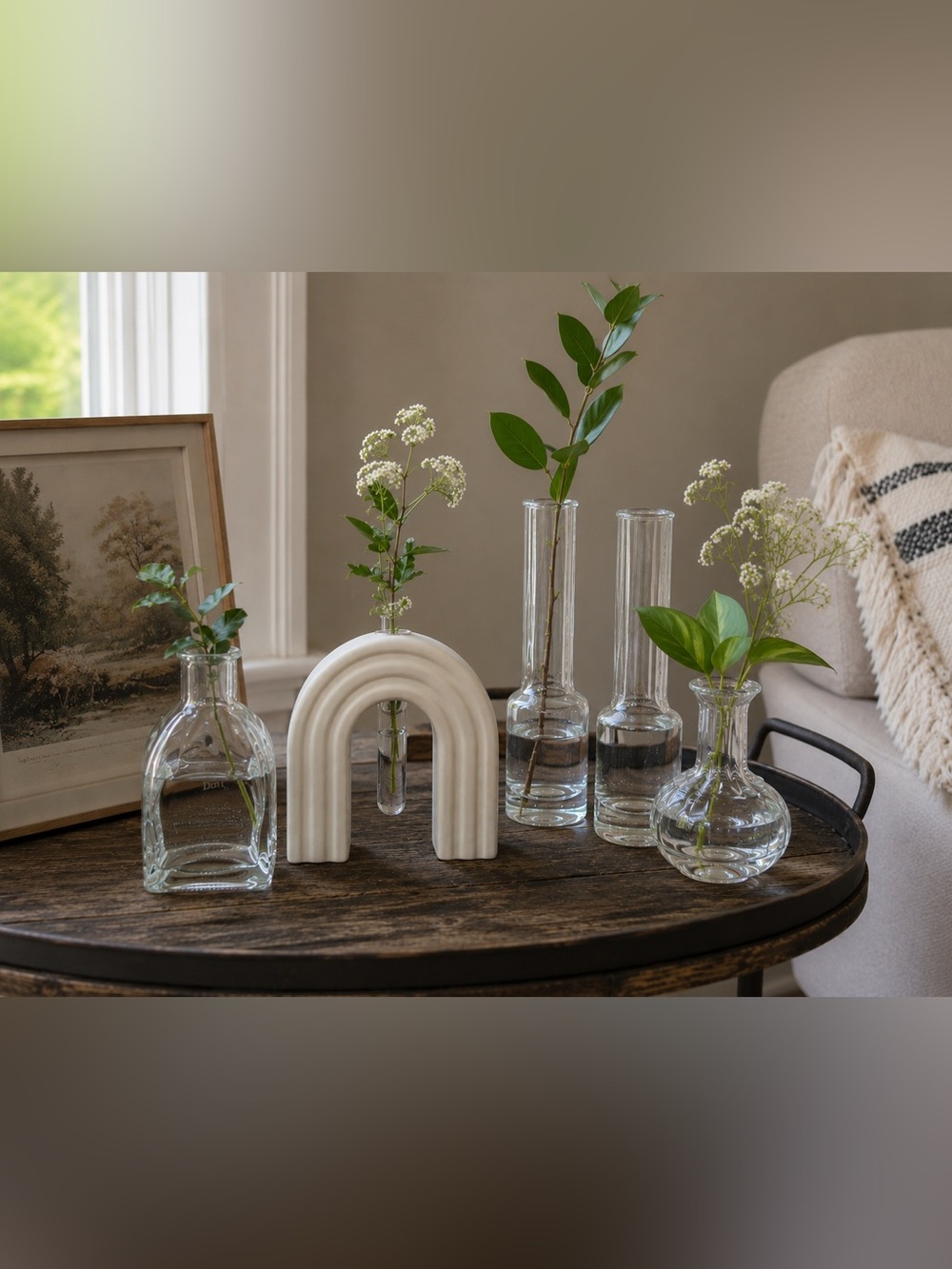 Curated Mixed Glass Bud Vase Collection | Vintage & Modern | Set of 5